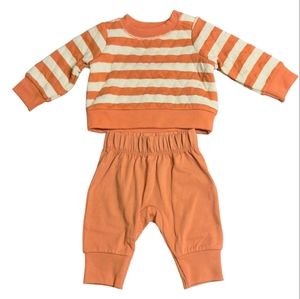 Cat & Jack Baby Boy Newborn 2-Piece Striped Set Orange